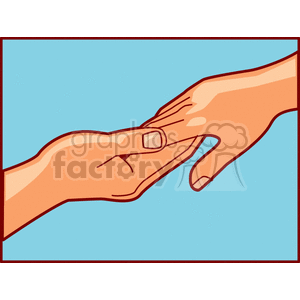 Illustration of two hands reaching out towards each other, symbolizing partnership or support.