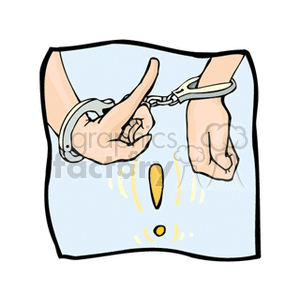 Illustration of Hands in Handcuffs with Gesture