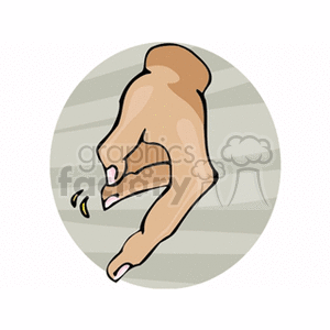 Clipart image of a hand making a pinching gesture.