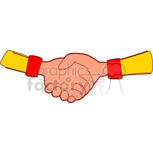 An illustration of two hands shaking, symbolizing partnership and agreement.