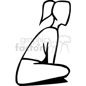 A black and white girl with a pony tail sitting on the floor crosslegged