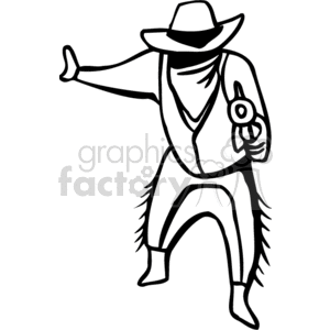 Masked cowboy pointing a gun