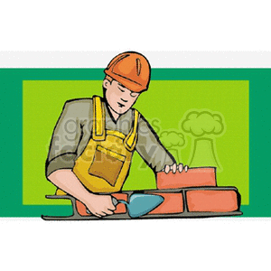 Cartoon bricklayer 