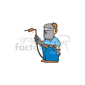 Cartoon Welder at Work