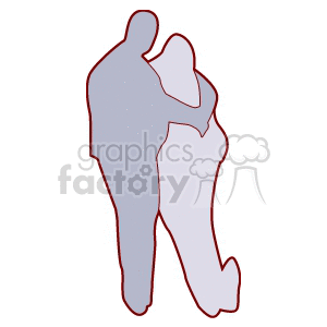 Romantic Couple Silhouette Embrace