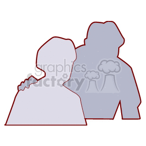 Silhouette of a couple expressing love and togetherness.