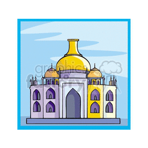   A purple and gold islamic mosque 