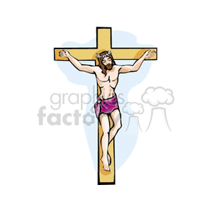 Clipart of Jesus Christ on the cross representing the 12th Station of the Cross in Christianity.