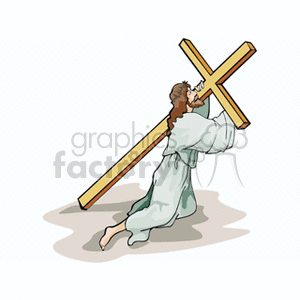 Illustration of Jesus Christ bearing a cross, depicting the 4th Station of the Cross in Christian tradition.