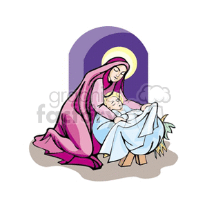 Nativity Scene : Virgin Mary and Baby Jesus