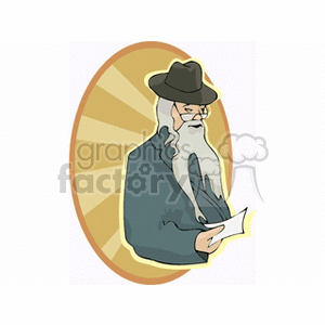 Religious Cleric Illustration with Hat and Beard