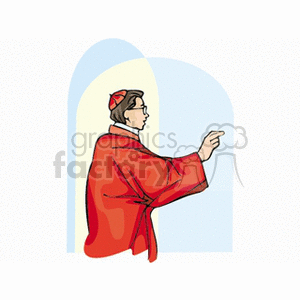 Religious Priest Illustration in Red Robes