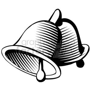 The image is a black and white clipart of a church bell. The bell is shown in profile view and features the classic bell shape with a clapper visible at the bottom and a loop at the top, presumably for hanging the bell.