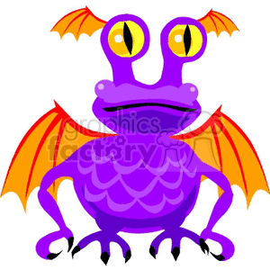 Purple Fantasy Monster with Wings