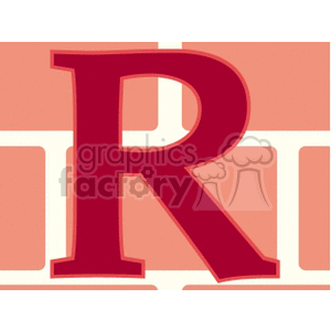 Letter R with Brick Background