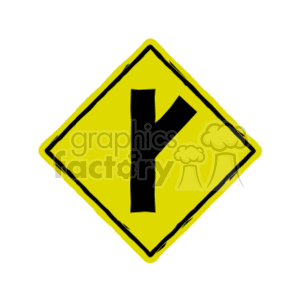 Y Intersection Road Sign