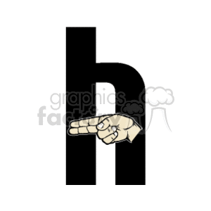 Sign Language Alphabet 'H'