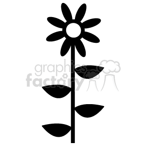   The clipart image shows a stylized representation of a sunflower. It has a central round part that represents the flower