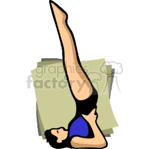Woman Performing Shoulder Stand Yoga Pose