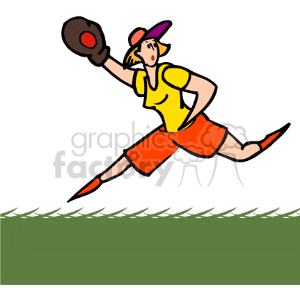 Female Softball Player in Action