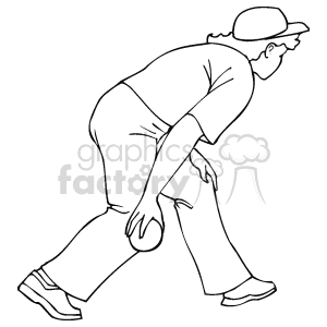 Bowling Player - Sporty Figure Preparing for a Strike