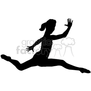 Silhouette of Dancer Leaping