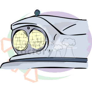   This clipart image depicts the front part of a vehicle, focusing on the car