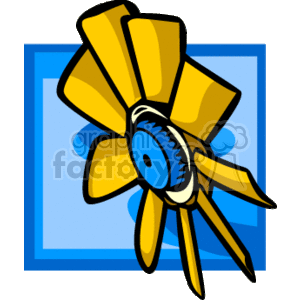   This clipart image features a stylized illustration of a car cooling fan. The fan has multiple blades and a central hub, typically found as part of a vehicle