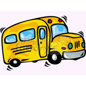   Cartoon yellow school bus 