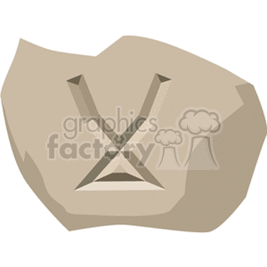 Clipart image showing the symbol of the Taurus zodiac sign engraved on a stone.