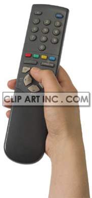 Hand Holding TV Remote Control