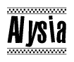 Alysia Bold Text with Racing Checkerboard Pattern Border