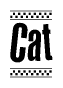 Cat Bold Text with Racing Checkerboard Pattern Border