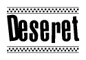 Deseret Bold Text with Racing Checkerboard Pattern Border