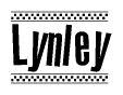 The image contains the text Lynley in a bold, stylized font, with a checkered flag pattern bordering the top and bottom of the text.