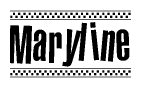 The image contains the text Maryline in a bold, stylized font, with a checkered flag pattern bordering the top and bottom of the text.