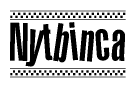 The clipart image displays the text Nytbinca in a bold, stylized font. It is enclosed in a rectangular border with a checkerboard pattern running below and above the text, similar to a finish line in racing. 
