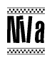 The clipart image displays the text Nila in a bold, stylized font. It is enclosed in a rectangular border with a checkerboard pattern running below and above the text, similar to a finish line in racing. 