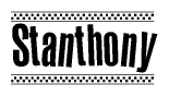 Stanthony Bold Text with Racing Checkerboard Pattern Border