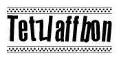 The image contains the text Tetzlaffbon in a bold, stylized font, with a checkered flag pattern bordering the top and bottom of the text.