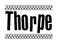 Thorpe Bold Text with Racing Checkerboard Pattern Border
