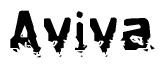 The image contains the word Aviva in a stylized font with a static looking effect at the bottom of the words