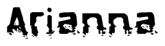 The image contains the word Arianna in a stylized font with a static looking effect at the bottom of the words