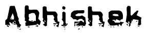 The image contains the word Abhishek in a stylized font with a static looking effect at the bottom of the words