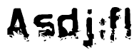 The image contains the word Asdj;fl in a stylized font with a static looking effect at the bottom of the words