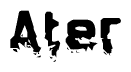 The image contains the word Ater in a stylized font with a static looking effect at the bottom of the words
