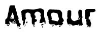 The image contains the word Amour in a stylized font with a static looking effect at the bottom of the words