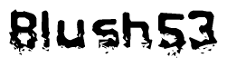 This nametag says Blush53, and has a static looking effect at the bottom of the words. The words are in a stylized font.