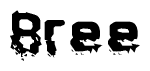 The image contains the word Bree in a stylized font with a static looking effect at the bottom of the words