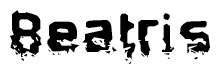 The image contains the word Beatris in a stylized font with a static looking effect at the bottom of the words